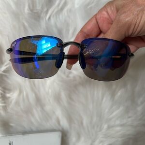 Maui Jim Ho'okipa Shiny Transparent Blue Sunglasses